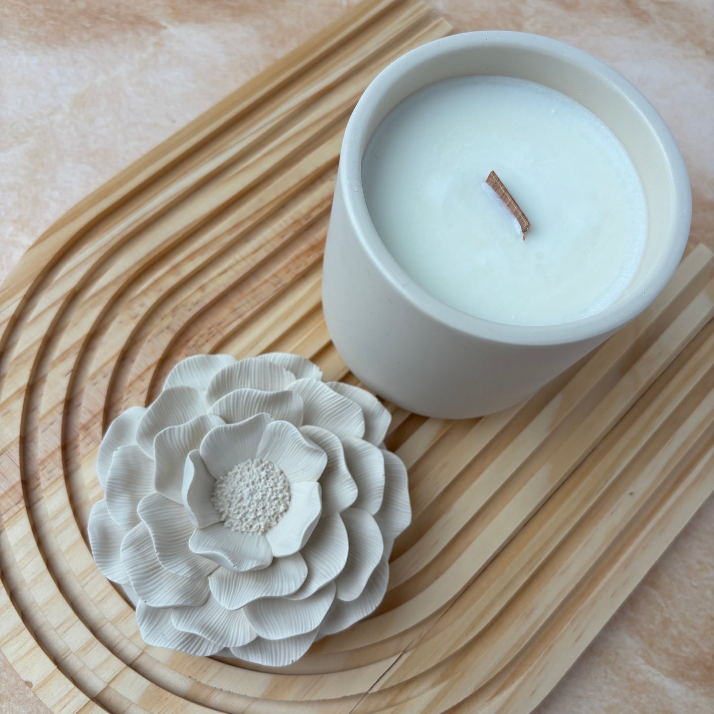 Uncovered Camellia Jar Candle and lid